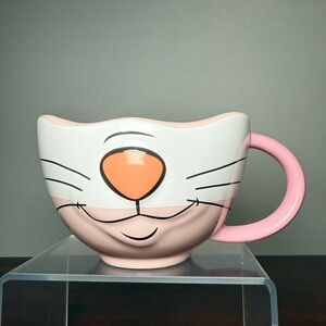 Disney Parks Marie Cat Aristocats Smile Mug Cup Pink White Bow USED